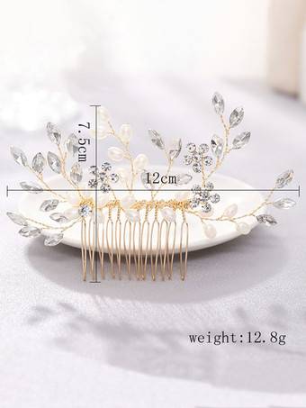 結婚式のかぶとの櫛金属パールブライダルヘアアクセサリー