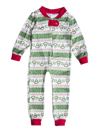 親子ペア クリスマス パジャマ クリスマス柄 家族お揃い グリーン ポリエステル 着ぐるみ パジャマ 大人用 寝巻き