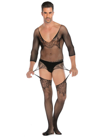 男のセクシーなボディスーツ薄手のランジェリー