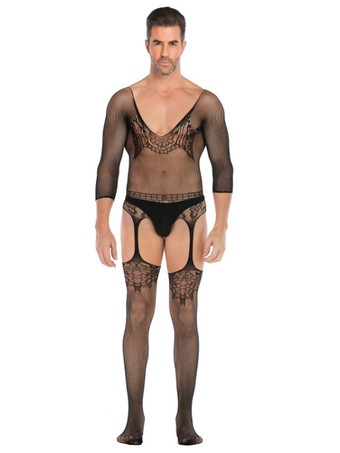 男のセクシーなボディスーツ薄手のランジェリー