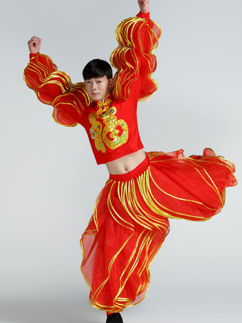 伝統的な中国の衣装ニースカーニバルドラゴンダンスレッドランタンの衣装