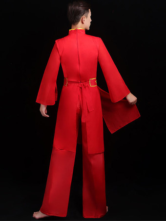 男性の中国の衣装レッドドラゴンダンス衣装カンフーカーニバル衣装