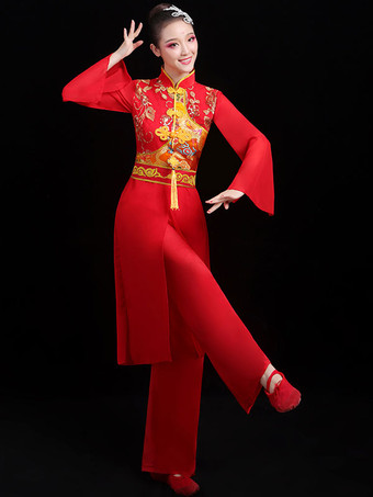 中国の衣装レッドドラゴンダンス衣装カーニバル衣装2ピース衣装