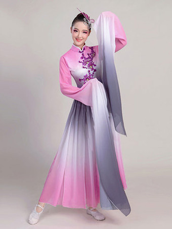 伝統的な中国のダンス衣装ピンクホリデーカーニバル衣装