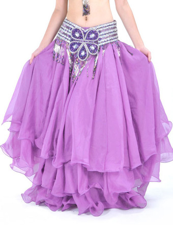 ライラックカラーロイヤルブルー ベリーダンス衣装 大人用 社交ダンス衣装 ポリエステル 女性用 セクシー ベリーダンス ベリーダンサー ロングスカート コスチューム