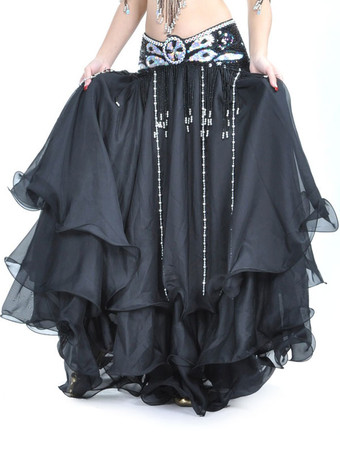 ブラック ロイヤルブルー ベリーダンス衣装 大人用 社交ダンス衣装 ポリエステル 女性用 セクシー ベリーダンス ベリーダンサー ロングスカート コスチューム