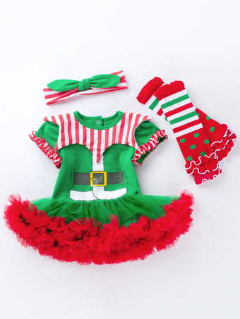 レッド サンタコスプレ衣装 女性用 レッド 髪飾り ドレス クリスマス 子供用 コットン コスチューム ホリデーコスチューム