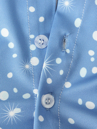 サンタコスプレ衣装 ライトスカイブルー ドレス クリスマス 子供用 コットン クリスマス柄 コスチューム ホリデーコスチューム