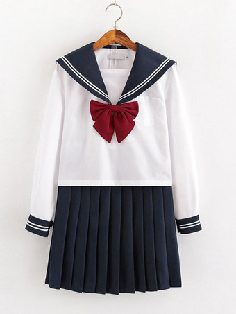 JK School Uniform Student Sailor Black White Suit mp006021 - cosfun