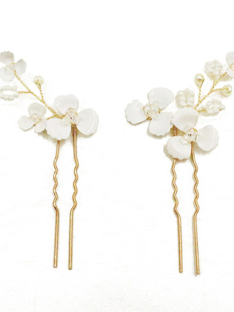 blanc Accessoires de cheveux en métal accessoire de coiffe de mariage pour la mariée