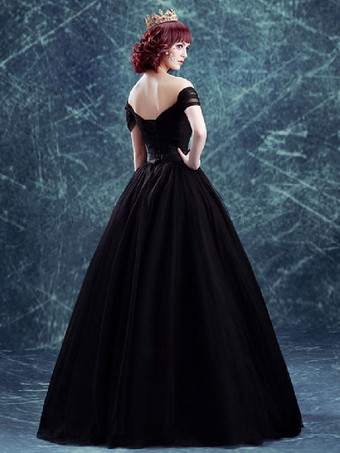 ゴシックウェディングドレスチュールプリンセスシルエット半袖ナチュラルウエストプリーツフロアレングスブライダルドレス