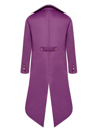 男のためのレトロな衣装ハイローコートボタンアップヴィンテージタキシード バーガンディ