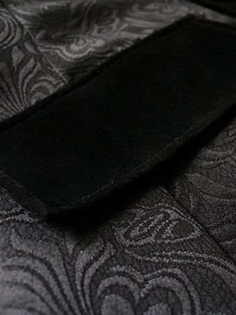 男性用ブラックヴィンテージコート中世ベロアレトロコスチューム