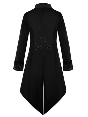 黒のビンテージコート中年タキシード刺繍ベロアレトロ衣装 バーガンディ