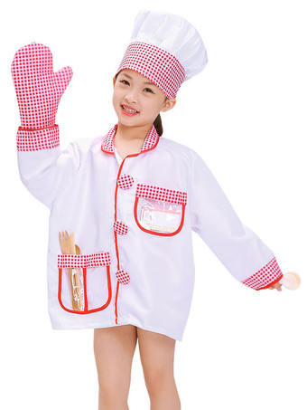 blanc Carnival Baker Kids Cosplay Polyester Set Kids Cosplay Costumes Déguisements Halloween