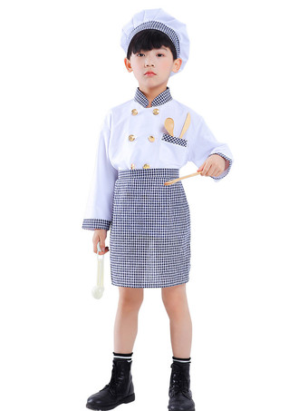 blanc Carnival Chef Kids Cosplay Polyester Set Kids Cosplay Costumes For Childre Costumes Déguisements Halloween