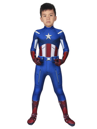 Halloween Kid amerikanischer Kapitän Cosplay Zentai Steve Rogers Cosplay Jumpsuit