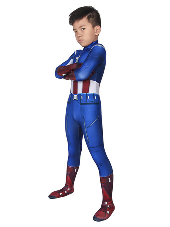 キッドアメリカンキャプテンコスプレ全身タイツスティーブロジャースコスプレジャンプスーツ