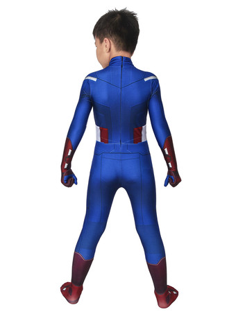 キッドアメリカンキャプテンコスプレ全身タイツスティーブロジャースコスプレジャンプスーツ