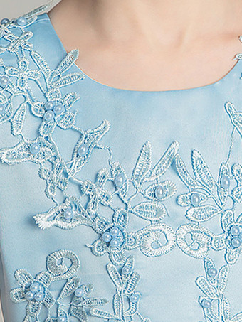 Robes cortège enfant col rond brodé en dentelles longueur de cheville Robe fille de fleur