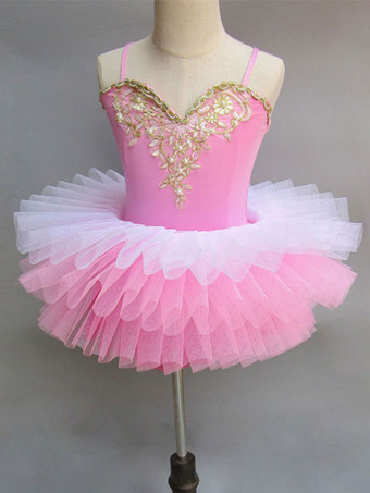 バレエ レオタード バレエ衣装 ピンク ライクラ・スパンデックス パフォーマンス バレリーナ 2カラーブロック ダンス衣装　コスチューム