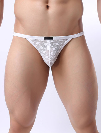 Lace Men Lingerie Piping Sheer Sexy Thong Lingerie