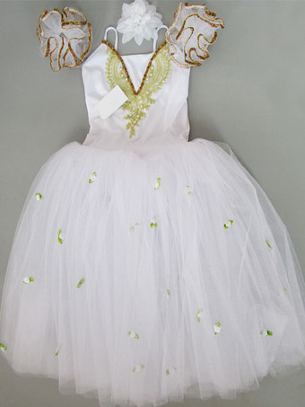 ホワイト バレエ レオタード バレエ衣装 ピンク ライクラ・スパンデックス パフォーマンス バレリーナ 無地 ダンス衣装　コスチューム