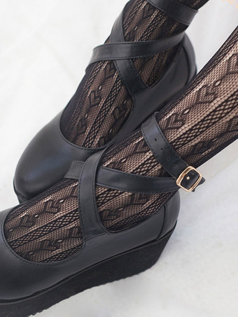 ロリータストッキング 弓フリルレース ソックス コットンロリータアクセサリー 黒