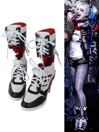 Harley Quinn - Caussures de Cosplay Bottines de Harley Quinn 2024 Batman Déguisements Halloween