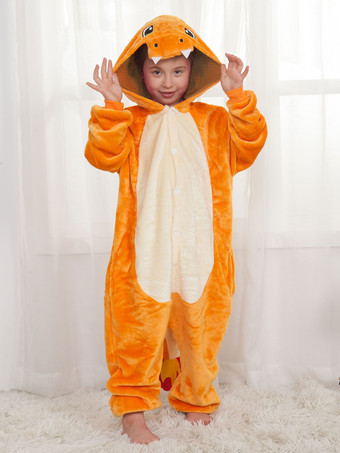 Onesie Pijamas Kigurumi Charizard Jumpsuit laranja para miúdos Halloween