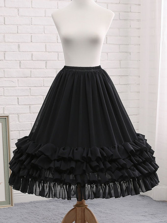 シフォンロリータスカートボウフリルホワイトLolitapetticoat