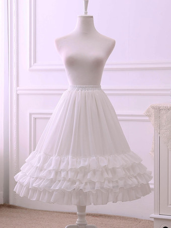 シフォンロリータスカートボウフリルホワイトLolitapetticoat