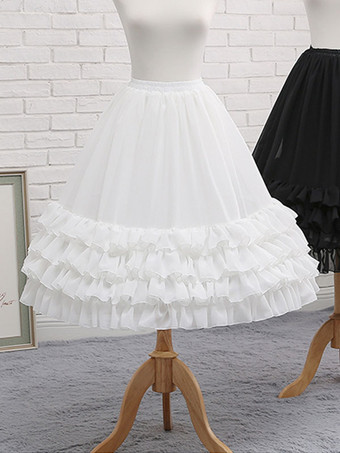 シフォンロリータスカートボウフリルホワイトLolitapetticoat