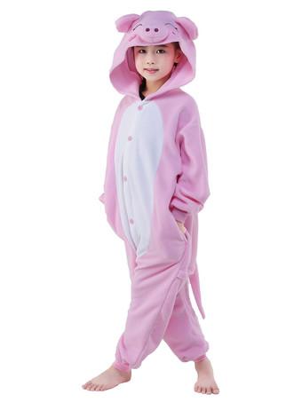 Kigurumi Pajamas Piglet Onesie For Kids Pink Synthetic Winter