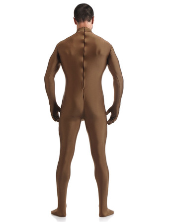 全身タイツ　ブラウン　単色　マスクなし　透明人間　ピュア　ニンジャ　舞台　演劇　仮装　変装　パーティー衣装　イベント　宴会　コスチューム