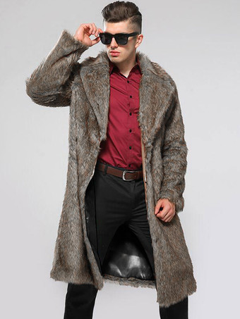 ブラウン メンズファッション　コート/ジャケット　上着　折り襟　外出　シック＆モダン　無地　