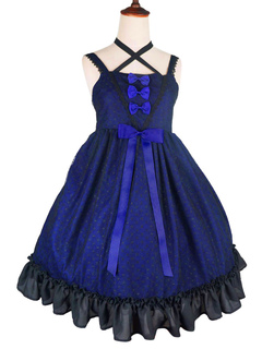 Gothic Lolita Dress Puppet JSK Tulle Jacquard Ruffles Ribbon Bow Plum Lolita Jumper Skirt