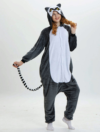 キツネザル 着ぐるみ 猿 グレー コスプレ 男女兼用 動物パジャマ 漫画 イベント ハロウィン 大人用 コスチューム クリスマス