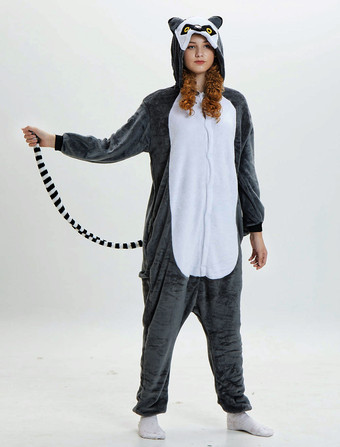 キツネザル 着ぐるみ 猿 グレー コスプレ 男女兼用 動物パジャマ 漫画 イベント ハロウィン 大人用 コスチューム クリスマス