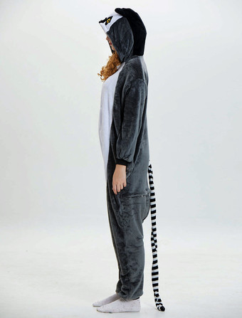 キツネザル 着ぐるみ 猿 グレー コスプレ 男女兼用 動物パジャマ 漫画 イベント ハロウィン 大人用 コスチューム クリスマス