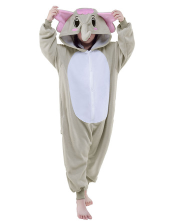 Kigurumi Pijamas 2024 Elefante Onesie Crianças Flanela Animal Onesie Pijamas Traje Halloween