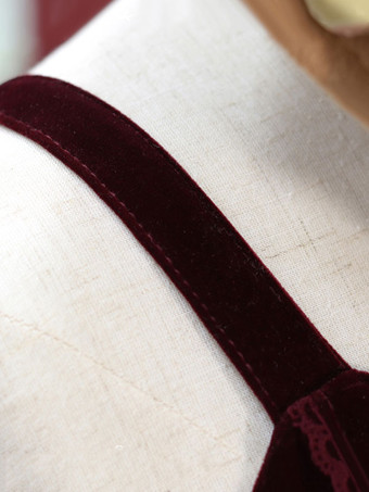 甘ロリ ジャンパースカート ベロア プリーツ ノースリーブ 甘いロリータ JSKドレス レースアップ ロリータ