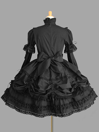 ゴシックロリータドレス、レースのフリルトリム、リボンがアクセントのビクトリア朝風プリンセスドレス、3色