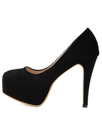 パンプス 厚底 プラットフォーム ブラック ピンヒール ラウンドトゥ マイクロスエード シューズ 11.5cm レイブ・クラブ クローズドバック パーティー キャバ イベント フォーマル レディース靴