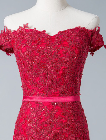 イブニングドレス ノースリーブ マーメイドライン オフショルダー パーティードレス 弾性シルクライクサテン レースアップ ダークグリーン トレーン付き フォーマルドレス 演奏会ドレス 結婚式 二次会ドレス 発表会 ウェディング