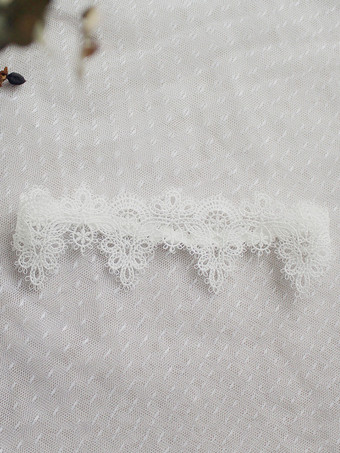 Jarretière de mariage jarretières de mariée en dentelle de polyester blanc