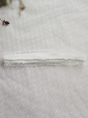 Jarretière de mariage en strass de polyester blanc