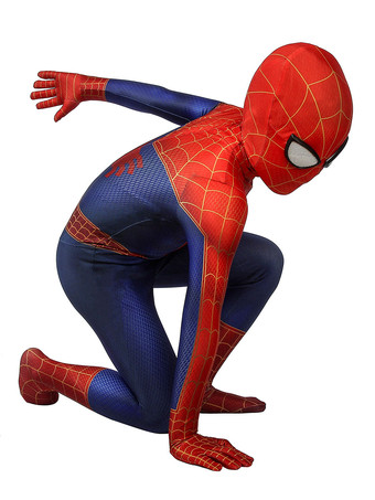 マーベルコミックスパイダーマンイントゥザスパイダーバースキッズコスプレジャンプスーツチュールレッドフィルムライクラスパンデックスマーベルコミックコスプレコスチューム