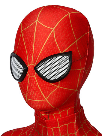 マーベルコミックスパイダーマンイントゥザスパイダーバースキッズコスプレジャンプスーツチュールレッドフィルムライクラスパンデックスマーベルコミックコスプレコスチューム