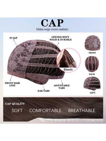 女性用ロングウィッグブラウンブラックストレートレーヨンカジュアルレイヤードロング合成ウィッグ